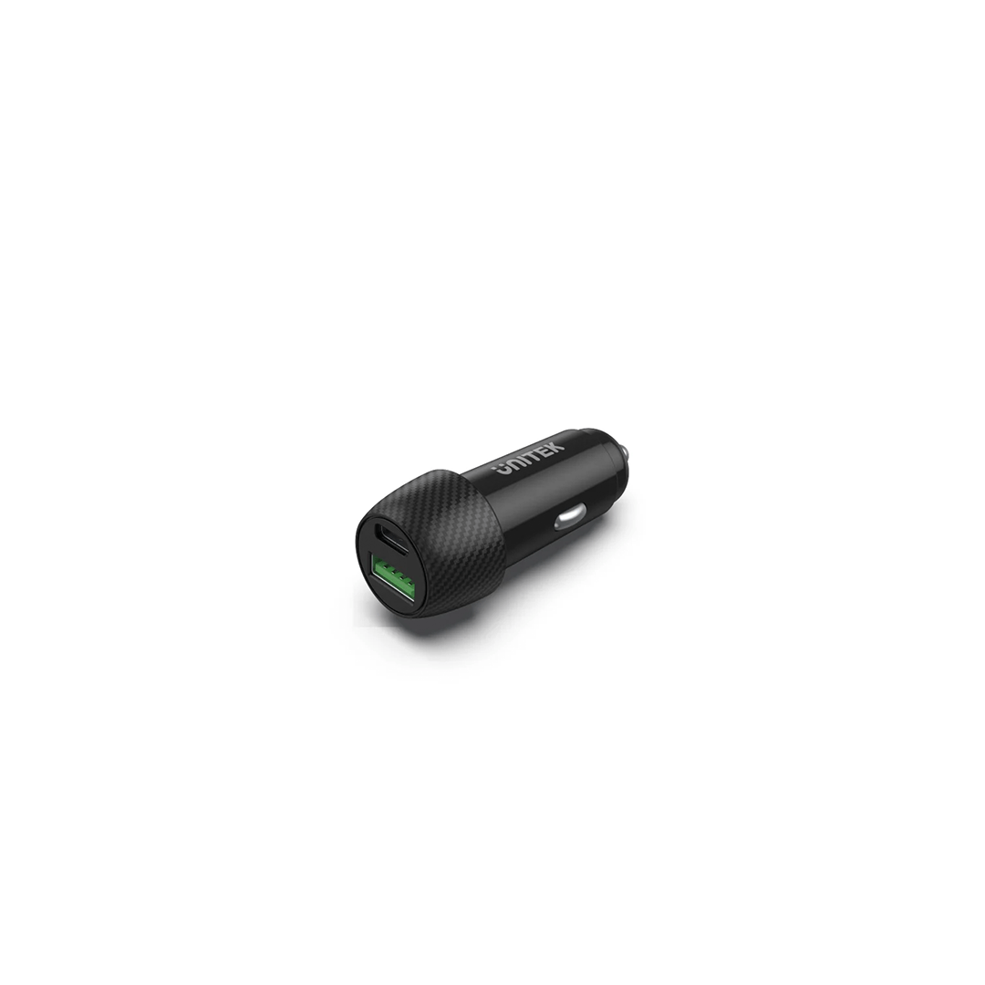 Unitek Powertrain Duo 38W Two Ports Car Charger with PD and QC in Qatar Unitek Powertrain Duo 38W Two Ports Car Charger with PD and QC in Qatar